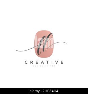 FL Initial Letter handwriting logo hand drawn template vector, logo for beauty, cosmetics, wedding, fashion and business art Stock Vector