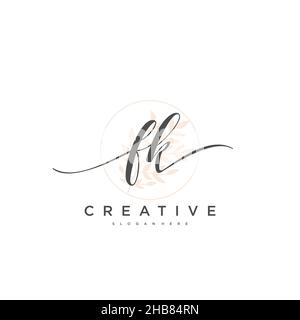 FK Initial Letter handwriting logo hand drawn template vector, logo for beauty, cosmetics, wedding, fashion and business art Stock Vector
