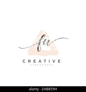 FW Initial Letter handwriting logo hand drawn template vector, logo for beauty, cosmetics, wedding, fashion and business art Stock Vector