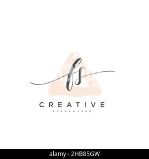FS Initial Letter handwriting logo hand drawn template vector, logo for beauty, cosmetics, wedding, fashion and business art Stock Vector