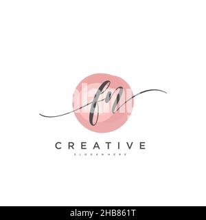 FN Initial Letter handwriting logo hand drawn template vector, logo for beauty, cosmetics, wedding, fashion and business art Stock Vector