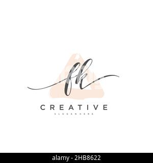 FK Initial Letter handwriting logo hand drawn template vector, logo for beauty, cosmetics, wedding, fashion and business art Stock Vector