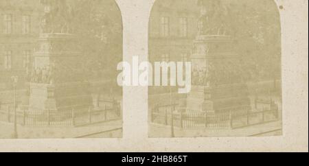 Equestrian statue of Frederick the Great in Berlin, Berlin, Denkmal Ludwig d. Gr. (title on object), anonymous, Christian Daniel Rauch, Berlin, 1852 - 1863, cardboard, paper, albumen print, height 85 mm × width 171 mm Stock Photo