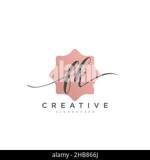 FK Initial Letter handwriting logo hand drawn template vector, logo for beauty, cosmetics, wedding, fashion and business art Stock Vector