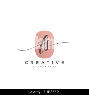 FS Initial Letter handwriting logo hand drawn template vector, logo for beauty, cosmetics, wedding, fashion and business art Stock Vector