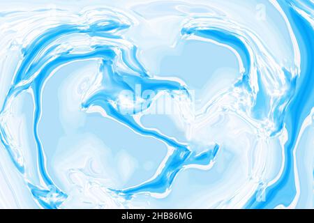 Abstract light blue liquid paint textured canvas. Turquoise color background for modern creative trendy design, marble texture style with decorative s Stock Photo