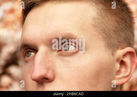 Chernihiv, Ukraine - May 7, 2019: Eyes close up. Macro photo Stock Photo