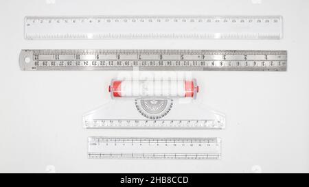 Class Instrument Ruler Shapes Different rulers isolated on white Stock Photo - Alamy