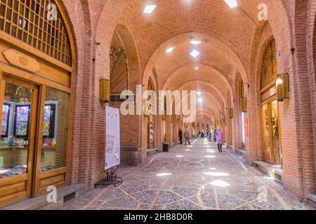 QAZVIN, IRAN - APRIL 5, 2018: Interior of Sa'd al-Saltaneh Caravanserai turned into bazaar in Qazvin, Iran Stock Photo