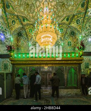 QAZVIN, IRAN - APRIL 5, 2018: Interior of Imamzadeh Emamzadeh Hossein shrine in Qazvin, Iran Stock Photo