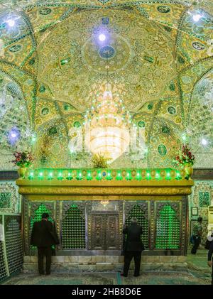 QAZVIN, IRAN - APRIL 5, 2018: Interior of Imamzadeh Emamzadeh Hossein shrine in Qazvin, Iran Stock Photo