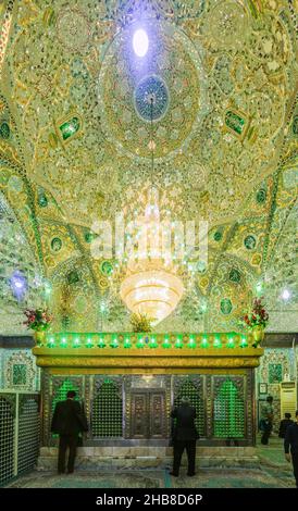 QAZVIN, IRAN - APRIL 5, 2018: Interior of Imamzadeh Emamzadeh Hossein shrine in Qazvin, Iran Stock Photo