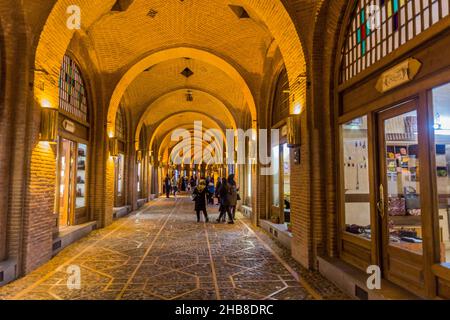 QAZVIN, IRAN - APRIL 5, 2018: Interior of Sa'd al-Saltaneh Caravanserai turned into bazaar in Qazvin, Iran Stock Photo