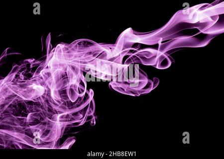 Pink color abstract smoke on black background Stock Photo