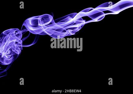 Purple color abstract smoke on black background Stock Photo