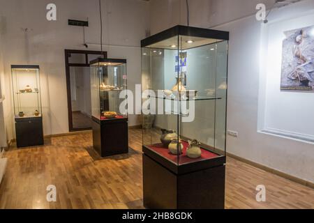 ZANJAN, IRAN - APRIL 13, 2018: Exhibits in Zanjan Archaeology Museum in Zanjan, Iran. Stock Photo