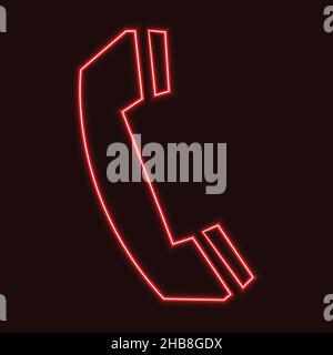 Telephone sign icon vector illustration with neon light. night show. eps 10 Stock Vector