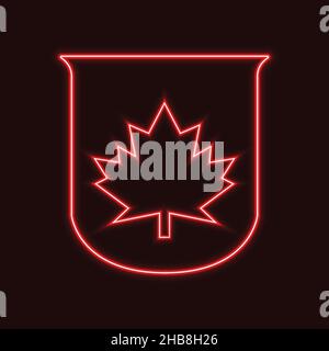 Canadian Highway sign icon with neon effect. night show. vector illustration. eps 10 Stock Vector