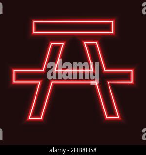 Rest area sign icon design with neon light. night show signal vector illustration. eps 10 Stock Vector