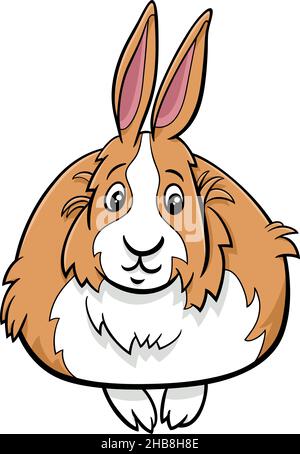 Cartoon illustration of funny dwarf rabbit comic animal character Stock Vector
