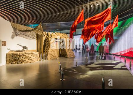 TEHRAN, IRAN - APRIL 16, 2018: Exhibits in the Islamic Revolution and Holy Defense Museum in Tehran, Iran Stock Photo