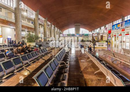 MASHHAD, IRAN - APRIL 17, 2018: Waiting are at the Mashhad Railway Station, Iran Stock Photo