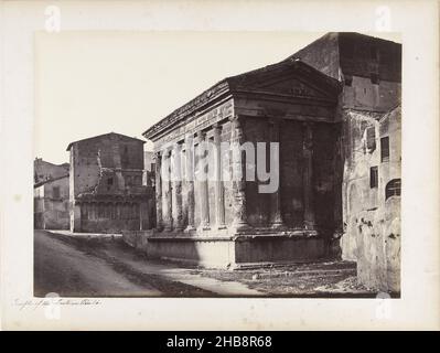 Temple of Portunus in Rome, Italy, Temple of the Fortuna Virilis (title on object), anonymous, Rome, 1851 - 1900, paper, cardboard, albumen print, height 268 mm × width 370 mmheight 333 mm × width 443 mm Stock Photo