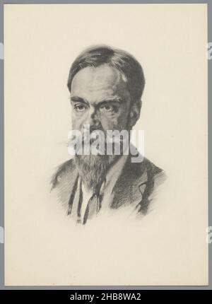 Reproduction to chalk drawing with portrait of Frans Coenen Jr., print maker: anonymous, intermediary draughtsman: Willem Witsen, Netherlands, c. 1860 - c. 1915, paper, collotype, height 359 mm × width 260 mm Stock Photo