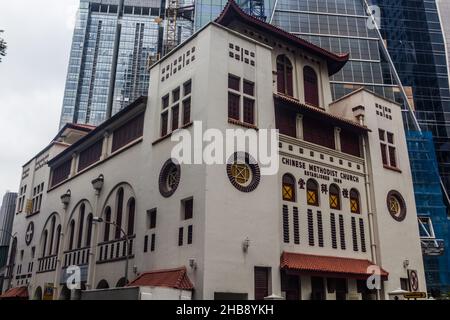 SINGAPORE, SINGAPORE - MARCH 12, 2018: Telok Ayer Chinese Methodist Church in Singapore Stock Photo