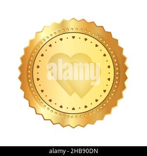 Blank golden label  template isolated on white background. Decorative border icon for frame. Golden stamp. Best Choice, Price. Vector illustration. Stock Vector