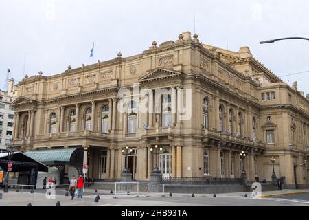 BUENOS AIRES, ARGENTINA - NOVEMBER 29, 2018: Columbus Theatre view during G20 2018 manifestation. Argentina landmark Stock Photo