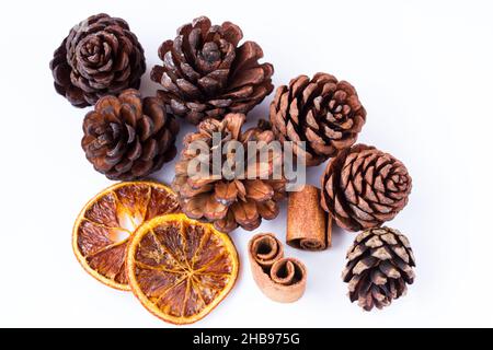 Decorative Christmas Pine Cones Stock Photo