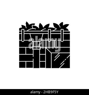Gutter clearance olor line icon. Garden service. Pictogram for web page, mobile app, promo. UI UX GUI design element. Editable stroke. Stock Vector