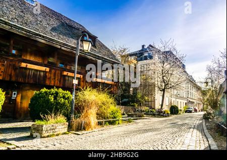 Old historical buildings of Haidhausen in the city center of Munich, Germany Stock Photo