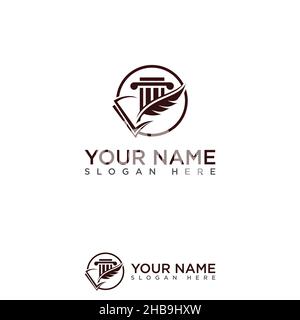 Law logo stylized creative design template. Vector illustration EPS.8 EPS.10 Stock Vector