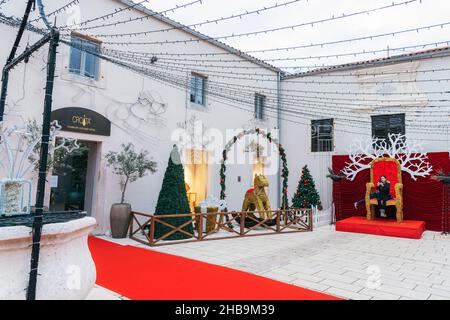Zadar Croatia - 24 December 2020: Christmas decorations in Zadar, Croatia Stock Photo