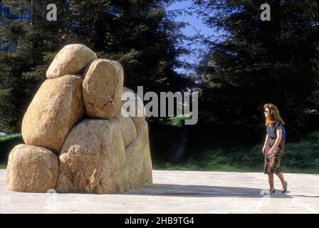 Noguchi Sculture Garden in Costa Mesa, CA Stock Photo