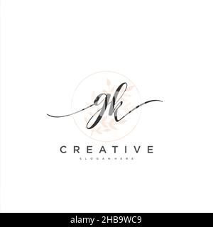 GK Initial handwriting minimalist geometric logo template vector art, Logo for business beauty, fashion, and other art Stock Vector