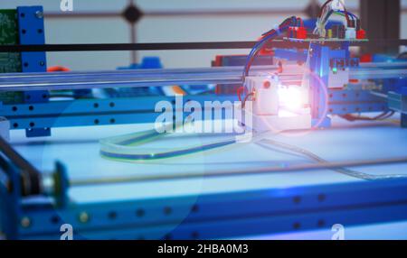 Precision instrument for photo-optical research in a laboratory. Stock Photo