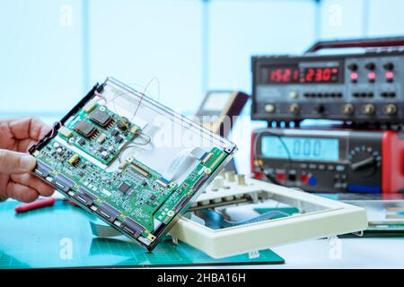 Repaiting Lab Computers Repair of computer parts in a customer service laboratory Stock Photo ...