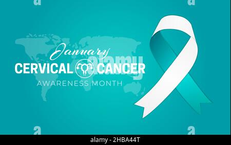 January is Cervical Cancer Awareness Month Background Illustration ...