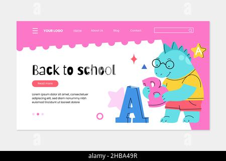 Back To School Landing Page Design Template Stock Vector Image & Art ...