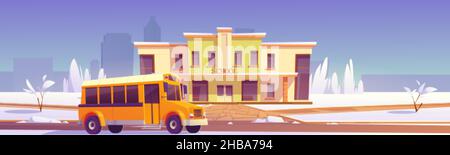 cartoon school vector design illustration winter Stock Vector