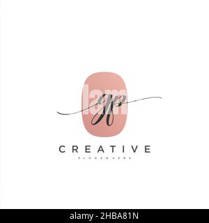 GP Initial handwriting minimalist geometric logo template vector art, Logo for business beauty, fashion, and other art Stock Vector