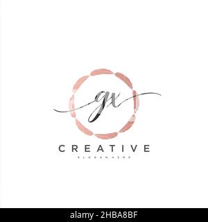 GX Initial handwriting minimalist geometric logo template vector art, Logo for business beauty, fashion, and other art Stock Vector