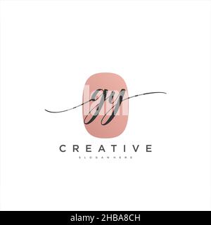 GY Initial handwriting minimalist geometric logo template vector art, Logo for business beauty, fashion, and other art Stock Vector