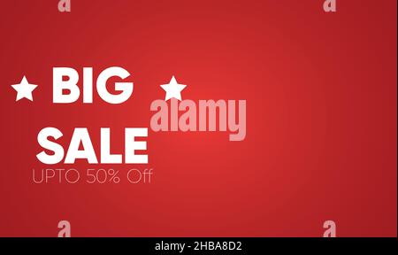 design of big sale discount offer on abstract red background Stock Vector