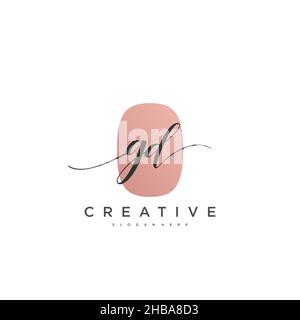 GD Initial handwriting minimalist geometric logo template vector art, Logo for business beauty, fashion, and other art Stock Vector