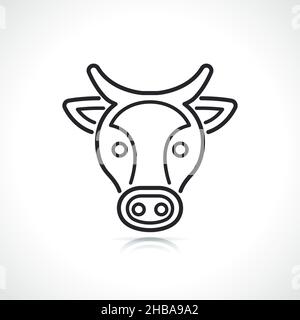 cow head thin line icon isolated design Stock Vector