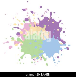Various pastel colors splash. vector illustration Stock Vector